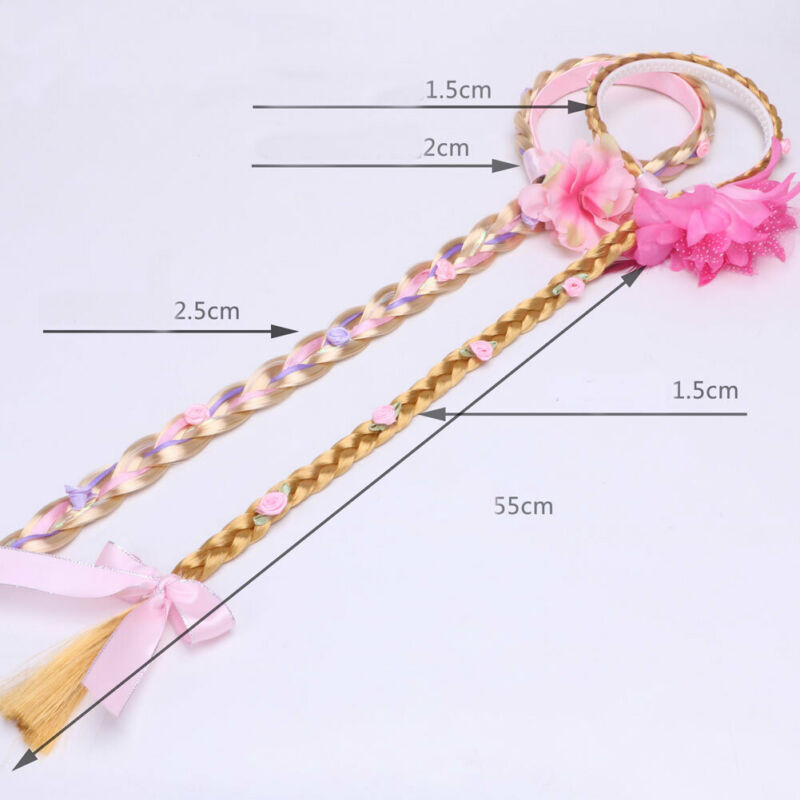 16 Styles Kids Girls Blonde Cosplay Weaving Braid Tangled Rapunzel Princess Headband Hair Accesorries Girl Wig Headwear