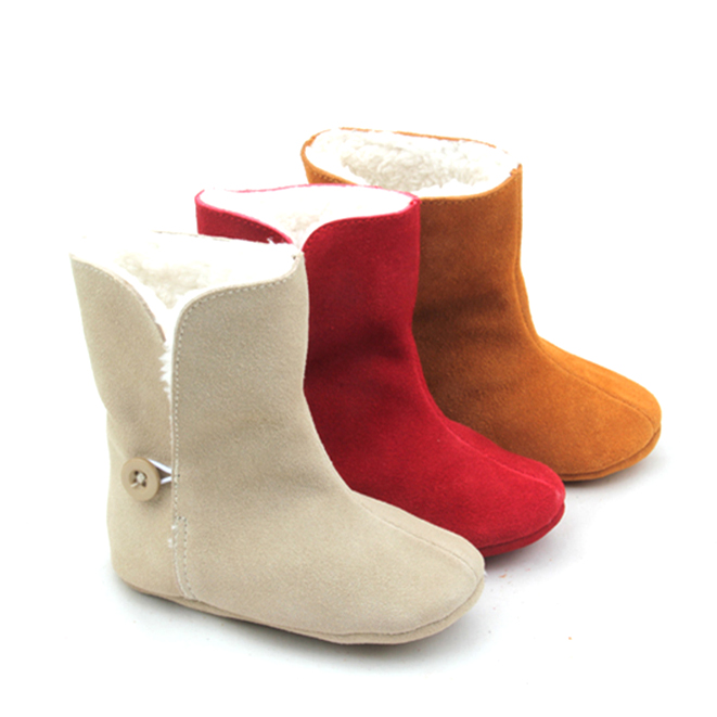 Fashion Plush Snow Buckle Baby Leather Winter Boots