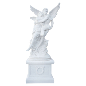 Hand-Carved Marble Angel Floral Base Indoor Outdoor Decor