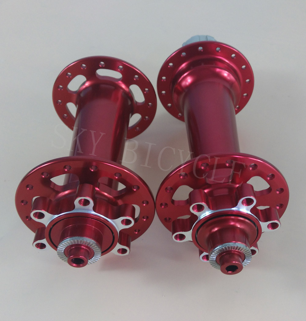Powerway M74 snow bicycle hubs 32 holes O.L.D. front 135mm rear 190mm QR version in Red, 150mm 170mm 197mm thru axle available