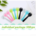 Disposable spoon fork spoon individually packaged sand ice cream plastic small fork spoon thickened cake dessert spoon