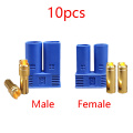 10pcs EC5 Connector Model Battery Plug 5mm Gold Plated Banana Socket 100A High Current for RC Model Airplane New Energy Car