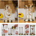 Empty Sand Glass Hourglass Time Hourglass Timer Creative Metal Study Living Room Office Desktop Decoration Home Accessories Gift