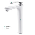 Bathroom Creative High Basin Mixer Modern White Faucet Single Hole Cold and Hot Water Tap Basin Faucet Bathroom Faucet