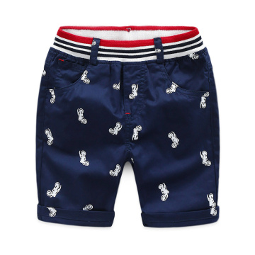 2018 Summer Child Kids Fashion Elastic Waist Motorcycle Print Navy Blue Khaki Cotton Sports Football basketball Baby Boy Shorts