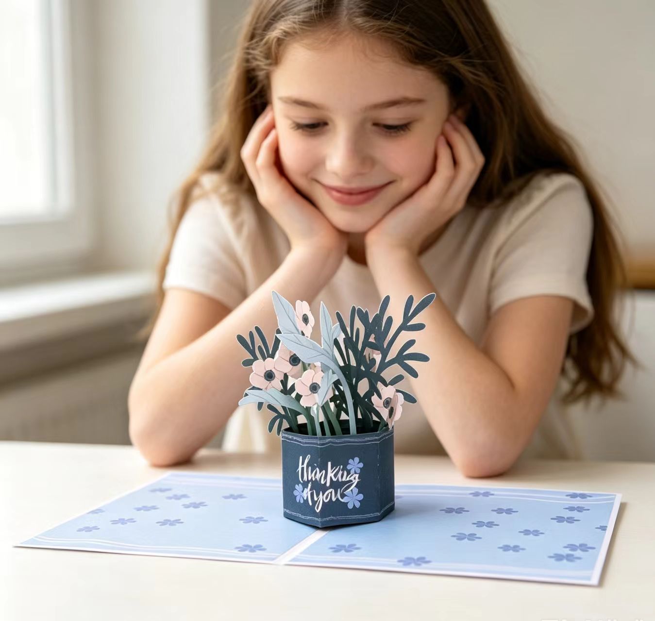 3d pop up thanks greeting card