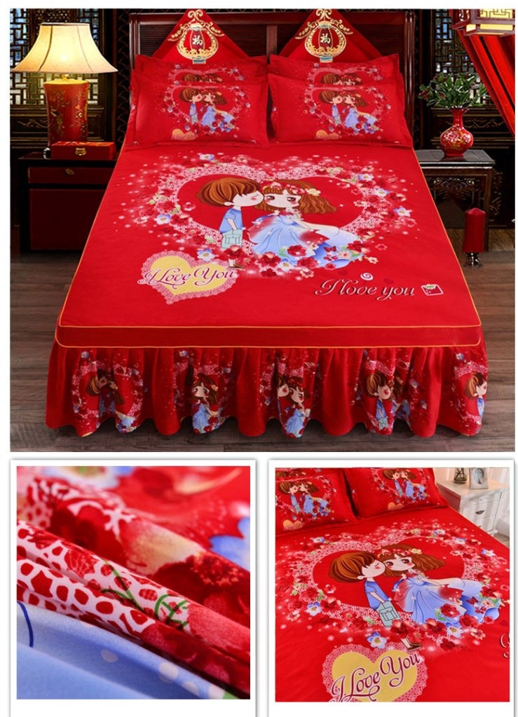 Soft Sanding Fitted Bed Sheet Cover Thicken Bedspread Twin King Queen Size Bed Skirt Wedding Bed Skirt Cover