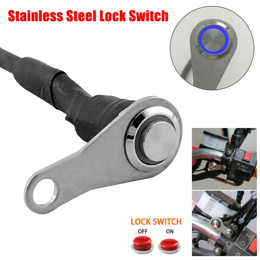 1pcs Stainless Steel LED Motorcycle Switch ON-OFF Handlebar Adjustable Mount Waterproof Switches Button DC12V Fog Light