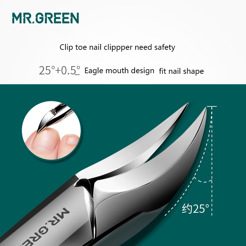 MR.GREEN Nail Clipper manicure Tools Professional Stainless Steel Thick Toenails ingrown Cuticle Nipper Trimmer Plier