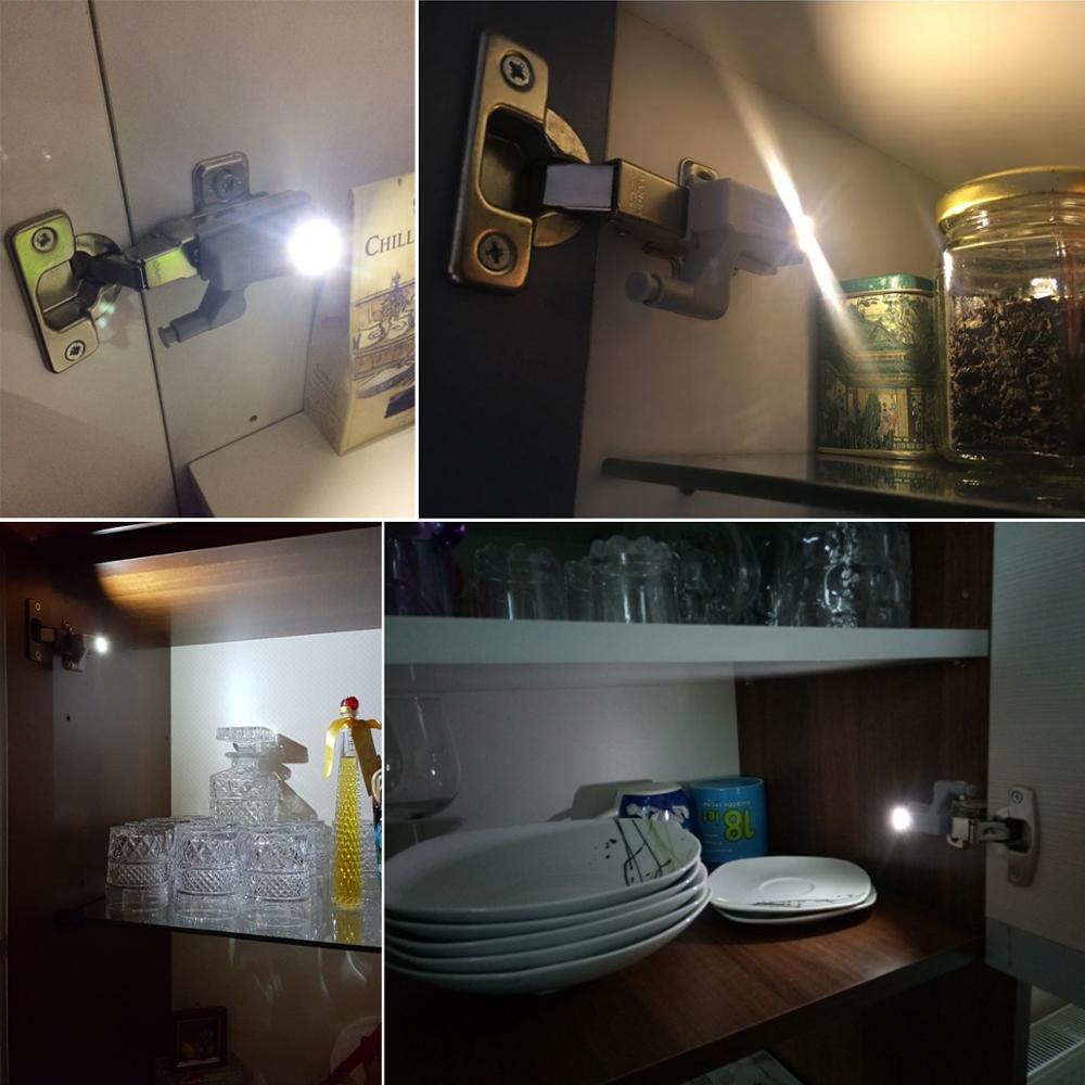 5Pcs Kitchen Cabinet Accessories Inner Hinge Light Auto On/Off Switch Closet Wardrobe Cupboard Night Lighting White/Warm White