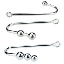 3 Size Sexy Slave bondage Anal hook Stainless Steel Anal Hook with Ball Hole Metal Butt Anal Plug Sex Toys Adult Game Goods