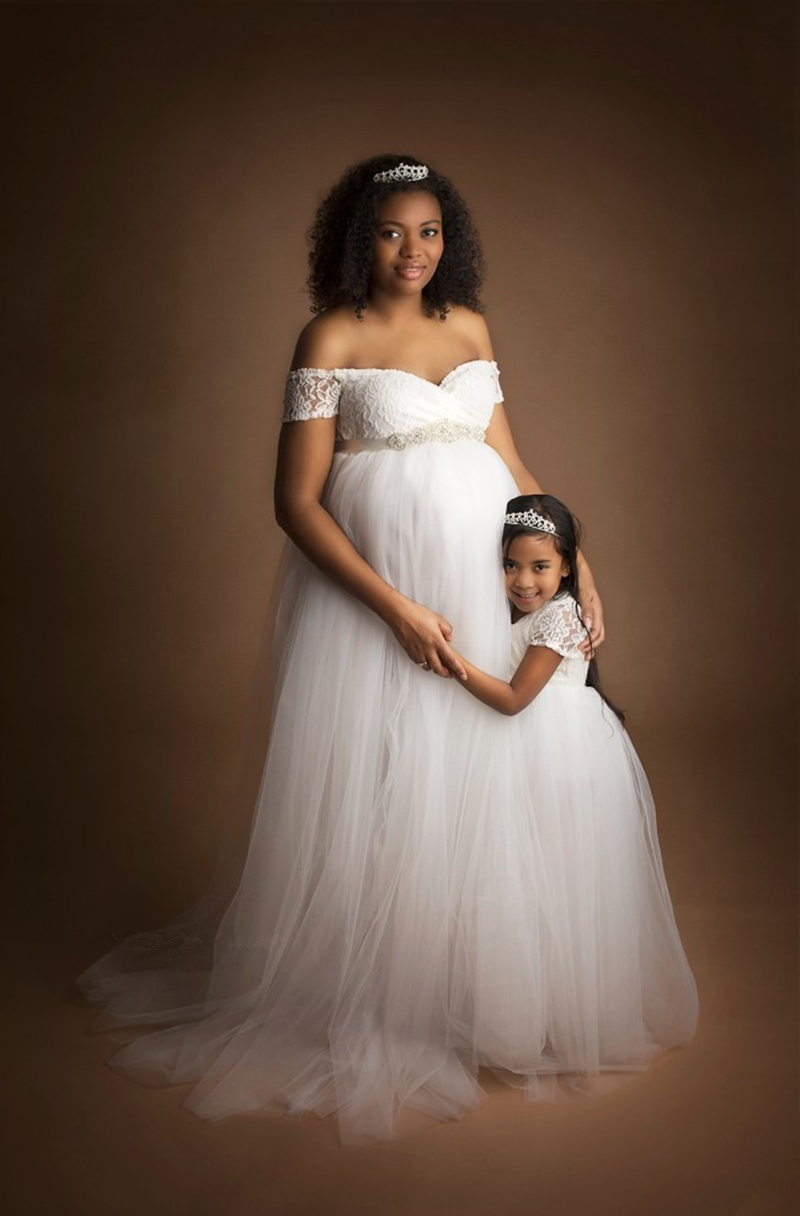 2020 Tulle Maternity Dress For Photo Shoot Pregnancy Long Tulle Dress For Photography Baby Shower Dresses Maternity Photography