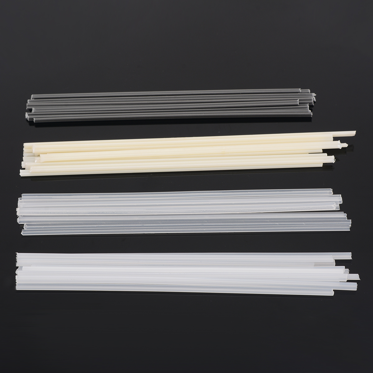 50pcs Plastic Welding Rods Bumper Repair ABS/PP/PVC/PE Welding Sticks Welding Soldering Supplies Grey White Black Beige Color