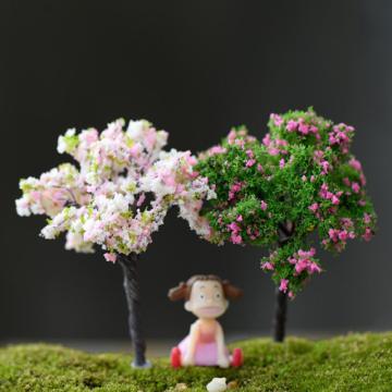 2PCS Mini Trees Fairy Garden Decoration Ornaments for DIY Crafts Miniature Landscape Bonsai Succulent Flower Pot Terrarium Decor