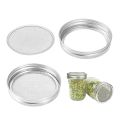 4Pcs/Set Seed Sprouting Lids 304 Stainless Steel Filter Mesh Cover Screen Strainer for Wide Mouth Mason Germinator Canning Jars