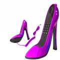 Corded Phone High-Heeled Shoes Shape Telephone Landline with Redial, LED Indicator, Automatic Switch Answer, PULSE / TONE Pulse