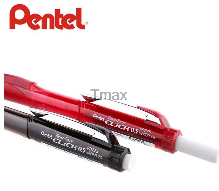 6 Pcs Pentel PD275 Mechanical Pencil 0.5mm side automatic pencil eraser Japan 4 Colors Writing Supplies Office & School Supplie