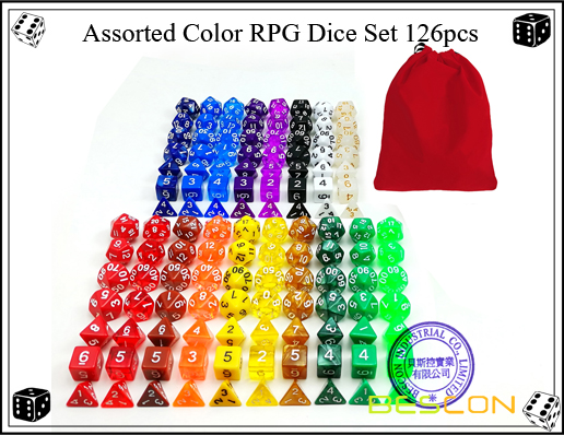Assorted Color RPG Dice Set 126pcs-2