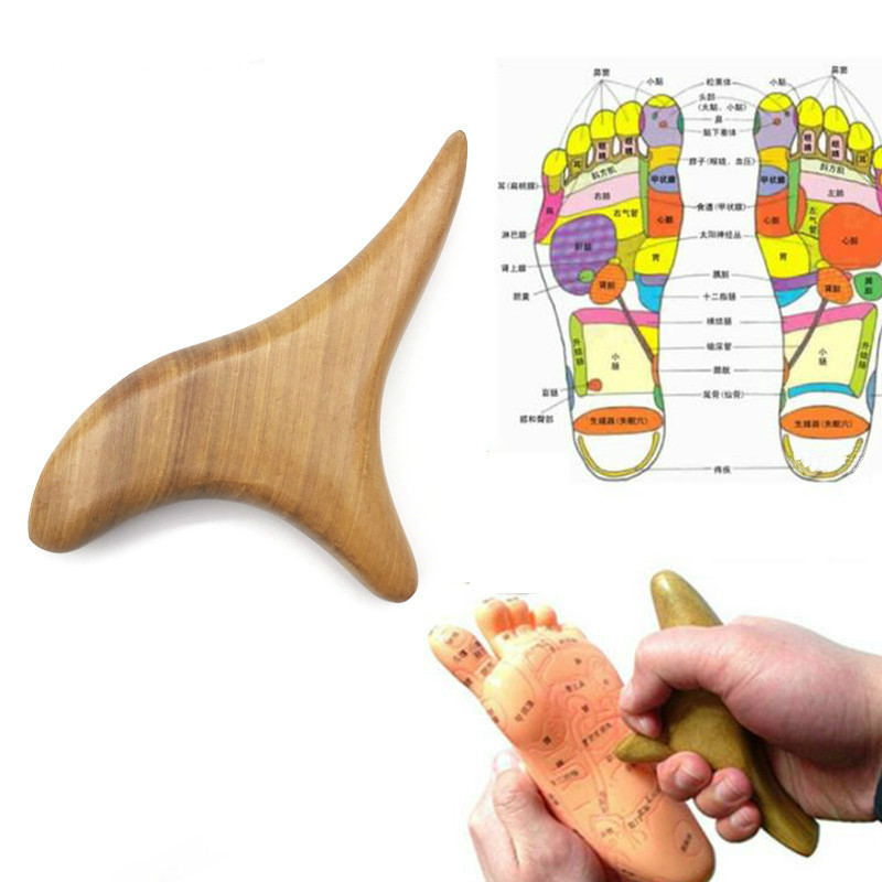 Triangle Fragrant Wood Massage Scrap Lymphatic Drainage Shiatsu Body Massager Blood Circulation Acupuncture Foot Care Tool