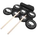 SLADE Portable Electronic Digital USB 7 Pads Roll up Set Silicone Electric Drum Kit with Drumsticks and Sustain Pedal