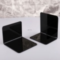 2Pcs Black Acrylic Bookends L-shaped Desk Organizer Desktop Book Holder School Stationery Office Accessories