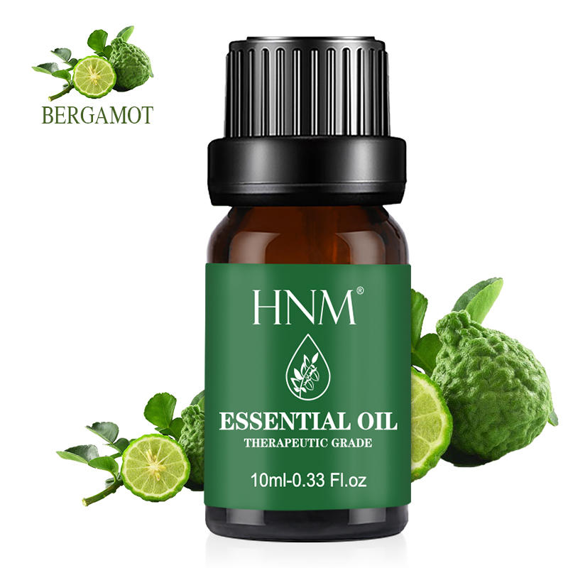 HNM Bergamot 10ML Pure Plant Essential Oils Aromatherapy Diffuser Lemon Rose Mint Tea tree Orange Lemongrass Oil Purifying air