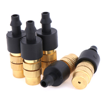 5pcs Gold Garden Irrigation Agricultural Atomizing Sprinklers Atomizing Sprayers Copper Misting Fog Cooling Nozzles 4/7mm Hose