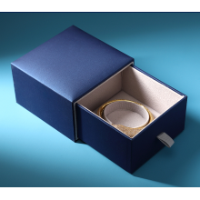 Custom Blue Luxury Leather Jewelry Packaging Box