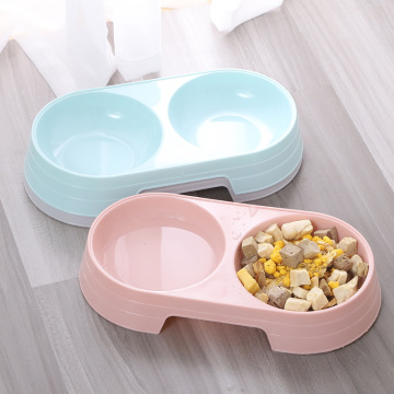 Double Pet Bowls Dog Food Water Feeder Simple Pet Drinking Dish Feeder Cat Puppy Feeding Supplies Small Dog Accessories