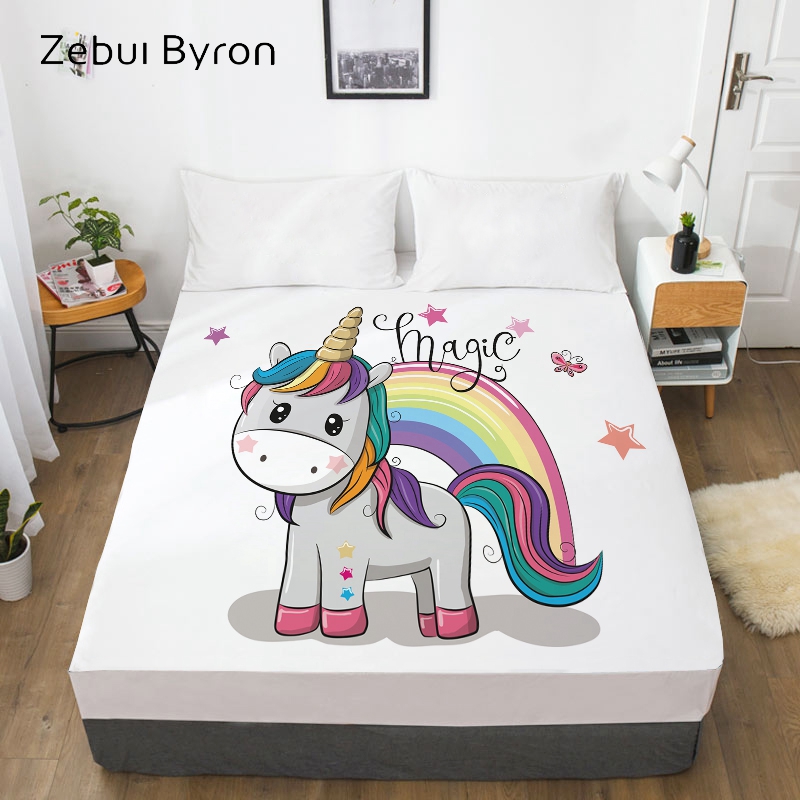 3D HD Cartoon Bed Sheet With Elastic,Fitted Sheet for Kids/Baby/Children/Boy/Girl,Pink elephant Mattress Cover Custom/160x200