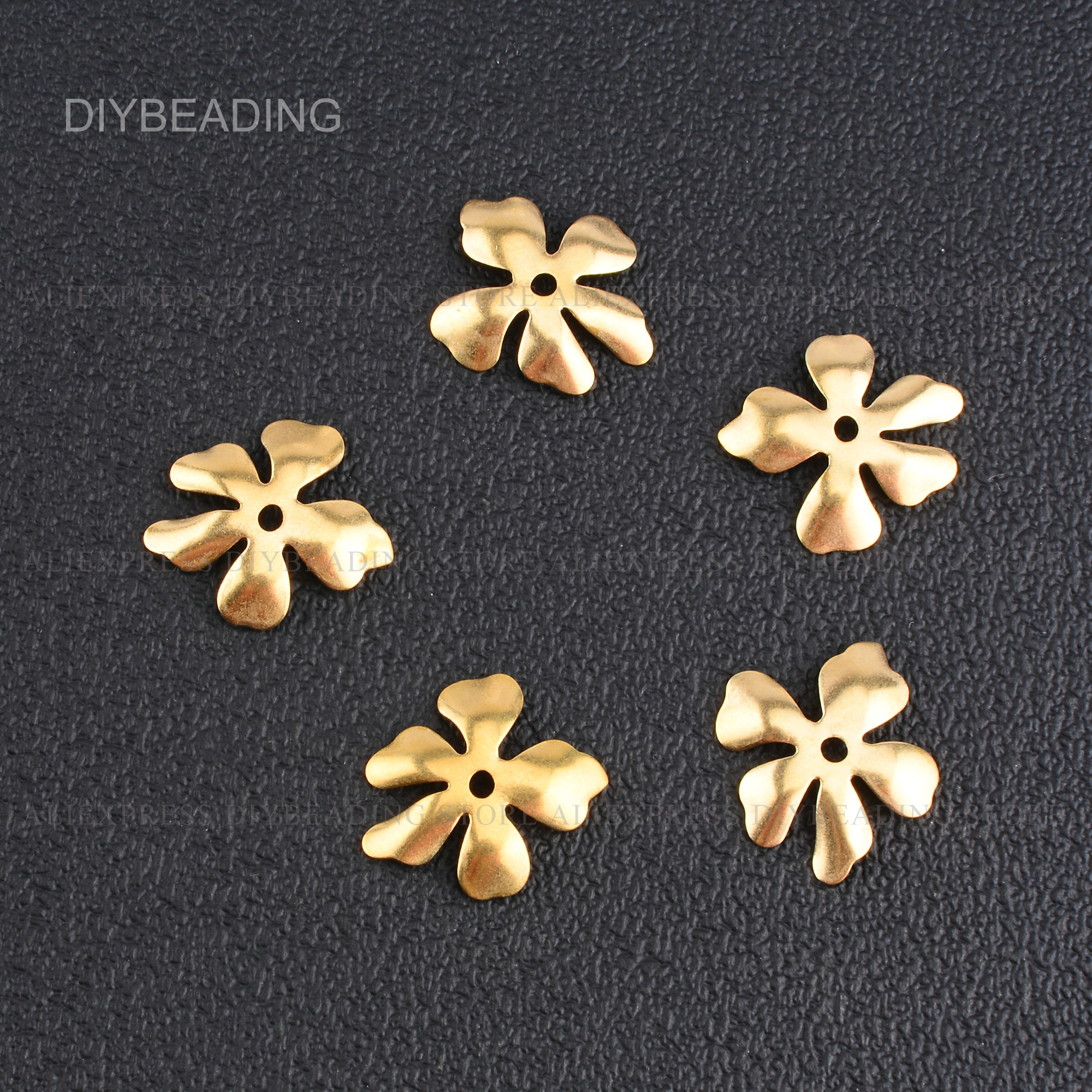 10-500 Pcs Metal Saucer Beads Online Bulk Wholesale Large Size Brass Flower End Caps Finding for Jewelry Making Supplies