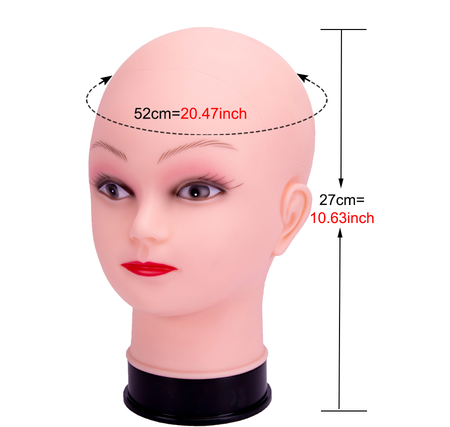 Leeons Bald Mannequin Head Professional Bald Mannequin Head With Wig Stand Cosmetology Female Bald Training Head For Wig Display