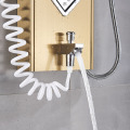 Senlesen Golden Shower Panel Waterfall & Rainfall Shower Head Steel Triple Handles Hot and Cold Water Mixer Taps Para Bathroom