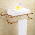 Bathroom Accessories Set Rose Gold Bathroom Shelf,Towel Rack,Towel Hanger Paper holder,Toilet Brush Holder Jade and Brass New