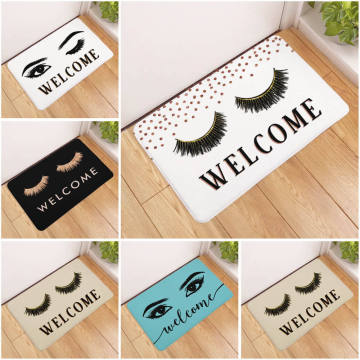 Sholisa Anti Slip Bath Mat bathroom carpet Rug 3D Printed Beauty Eye Eyelash Water Absorption Bathroom Carpet Rug Living Room