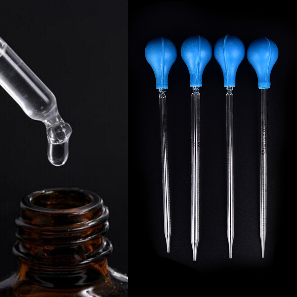 5ml Rubber Head Glass Pipettes Dropper Fluid Liquid Dropper Scale Line Lab Equipment Transfer Pipettes Aromatherapy Tool