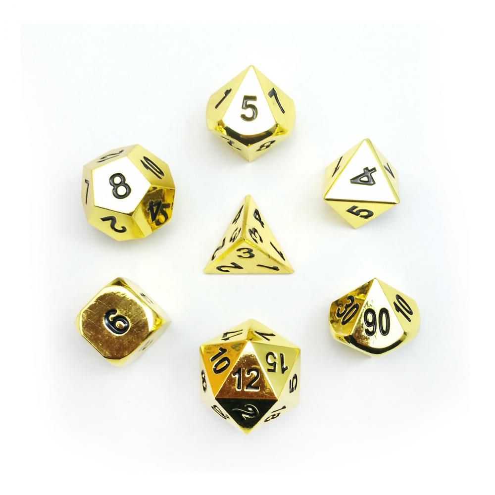 Golden Solid Metal Dice For Dnd Game 2