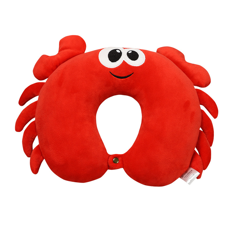 JINSERTA Cartoon U Shape Animal Crab Neck Travel Pillow Funny Home Airplane Cushion Pillows For Travelling Office Car Sleeping