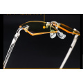 Classic Rimless Gold Frame Night Vision Glasses For Driving Anti-blu Light Anti-glare Day and Night Driving Glasses