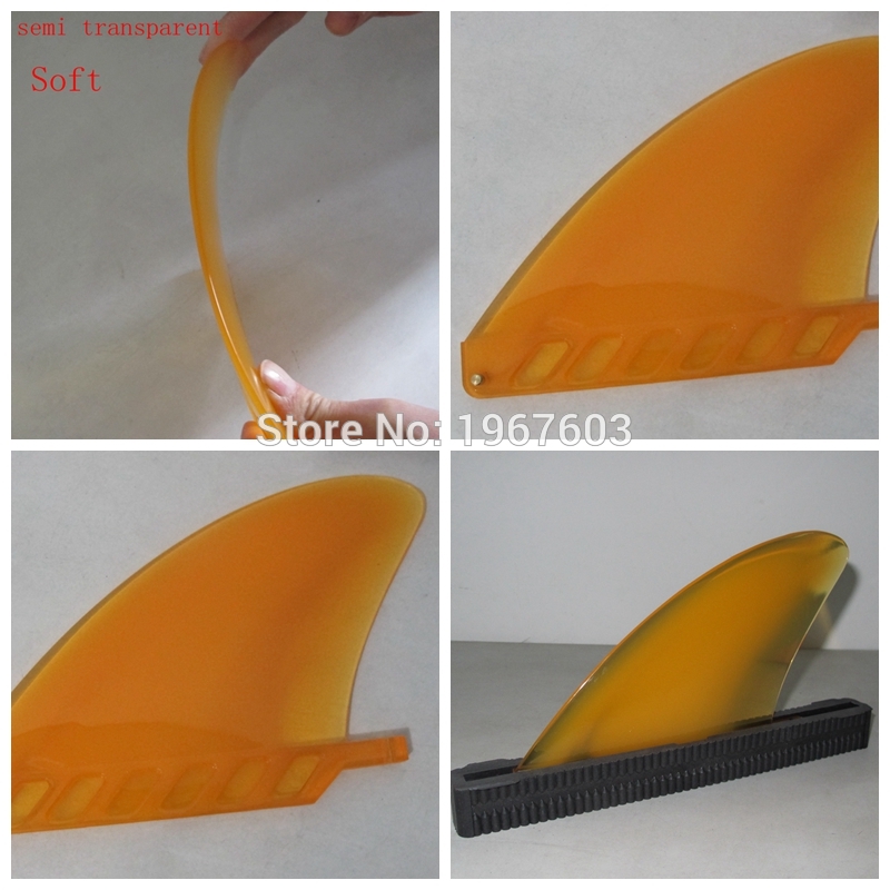 Soft Semitransparent Single Surf Fin For Stand up paddle board Surfboard Longboard Orange paddle Center fins surfing accessoire