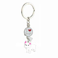 Metal Keychains Cap Head Cover Key Chains Case Shell Cat Hamster Shih Tzu Pug Dog Animals Shape Lovely Jewelry Gift Key Rings