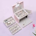 New Wooden Jewelry Box Earrings Rings Necklace Storage Case Europe Jewelry Caske Storage Organizer Jewelry Box For Girls Gift