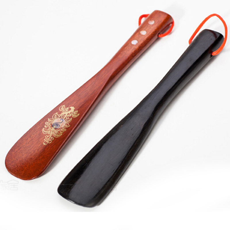 22cm Durable Handle Shoehorn Wooden Shoe Horn Shoe Accessories Shoe Horns Aid Stick Remover Tool Random Color