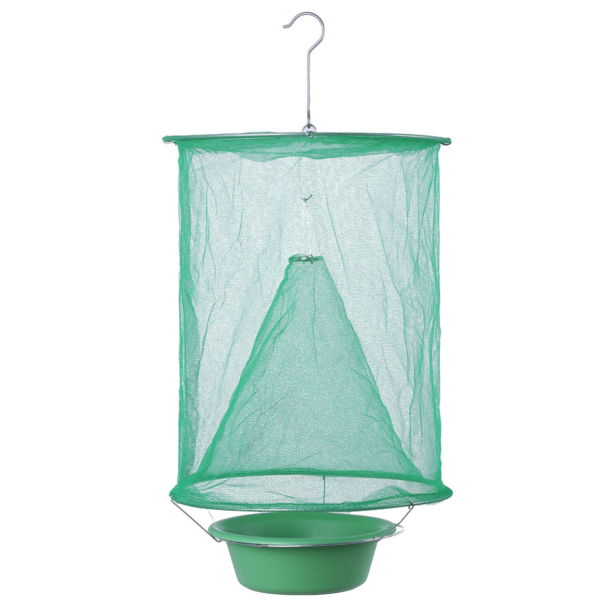 Outdoor Gardening Hanging Folding Reusable Fly Insect Trap Net Catcher Killer Cage with Bait Storage Pot Catcher Killer Flytrap