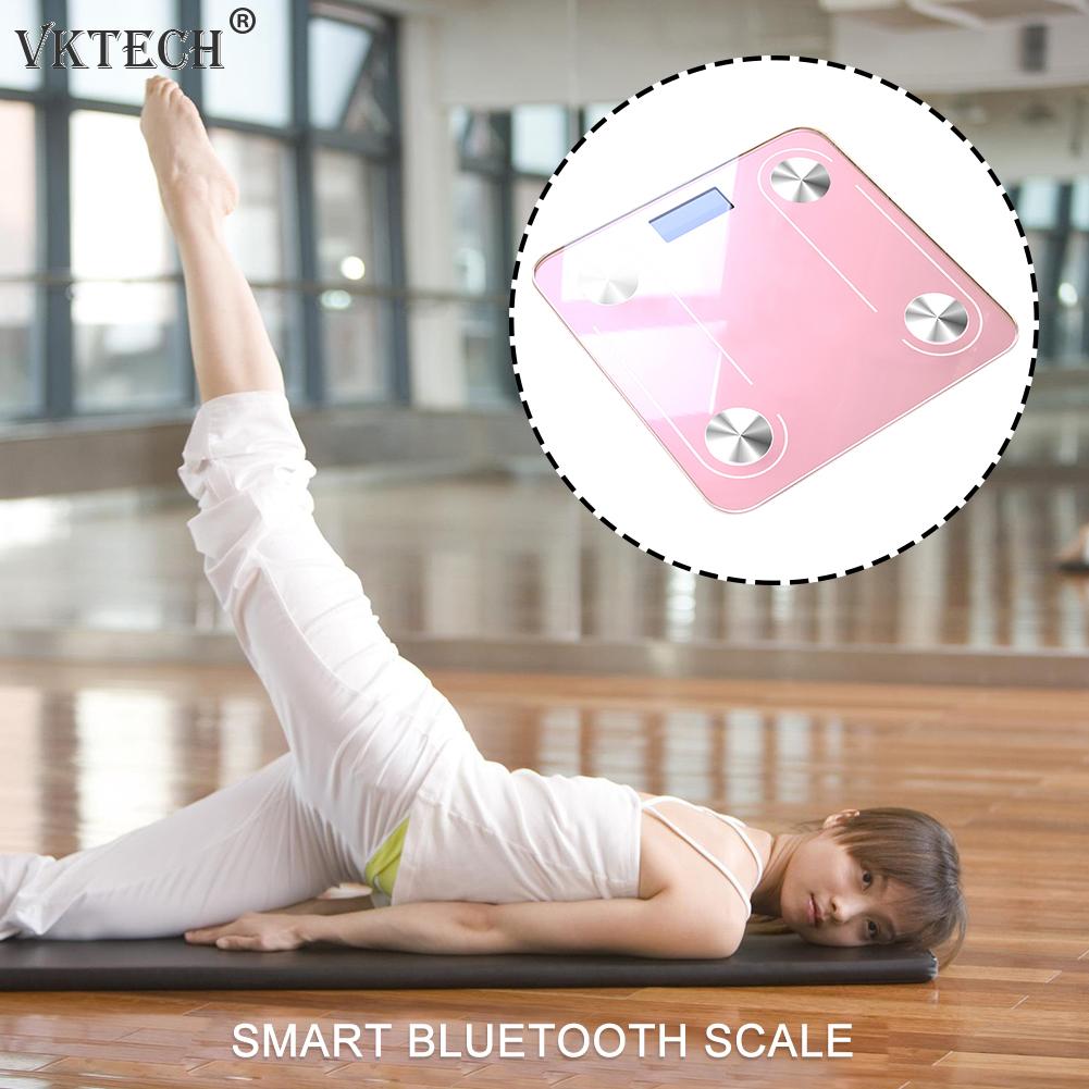 Smart Bluetooth Scale USB Charging Tempered Glass Floor Body Weight Scale Body Fat BMI Weighing Scales Bathroom Products