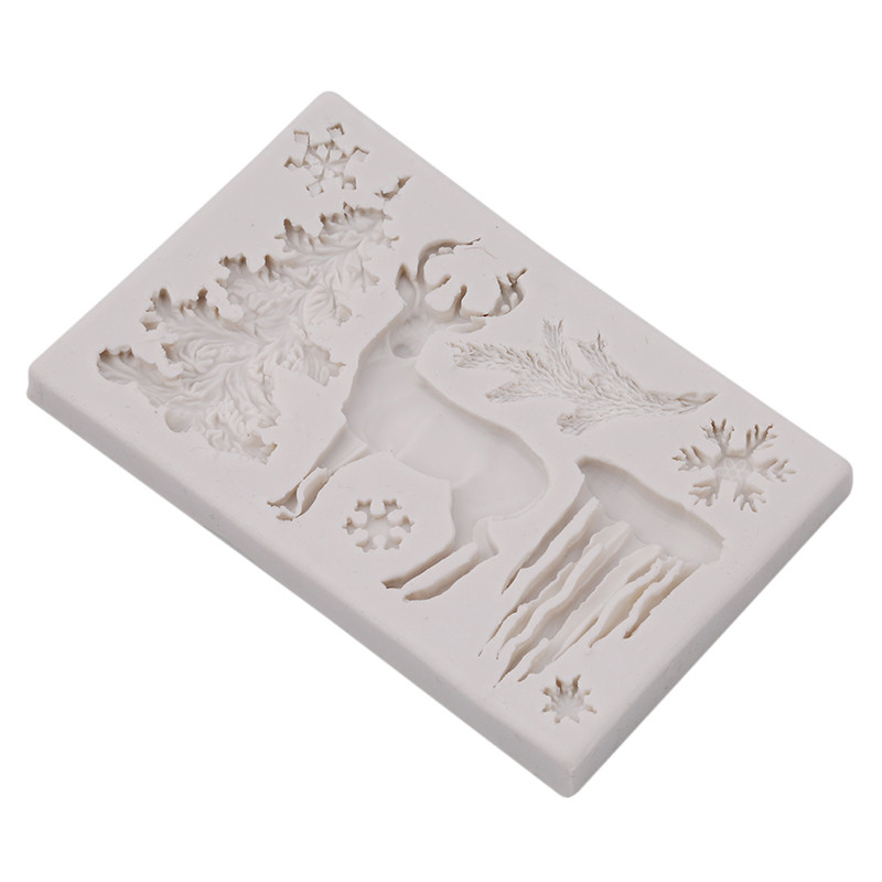 Silicone Cake Mold Christmas Trees Snow Reindeer Fondant Mould Cake Decorating Tools DIY Cake Pastry Baking Accessories QB899614