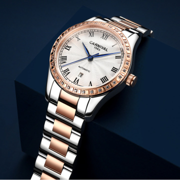Switzerland Carnival Women Watches 2020 New Automatic Mechanical Watch Women Luxury Brand Ladies Zircon Bracelet Wristwatches