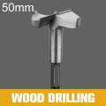 HOEN 1pc 50mm Forstner Wood Drill Bit Centering Hole Saw Wood Cutter Woodworking Tools HSS Carbide Rotary Hand Tools