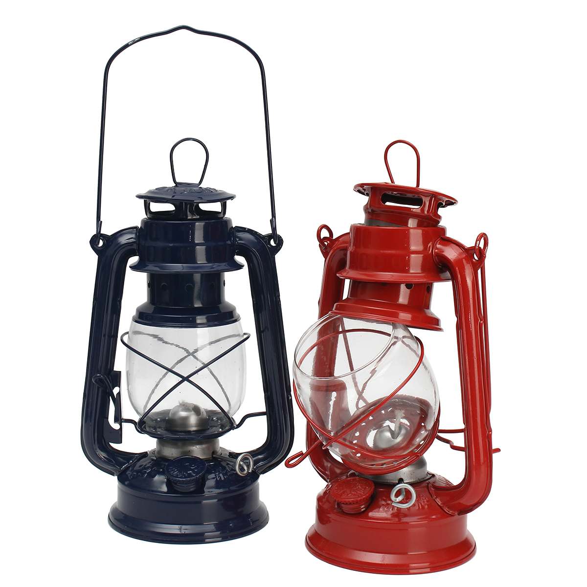 Portable Handheld Oil Lamp Iron Retro Style Candlestick Outdoor Lighting Home Decoration 4 Colors Lantern Kerosene Camping Lamp