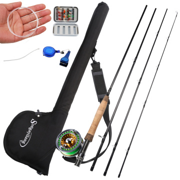 Sougayilang Fly Fishing Rod Set 2.7M Fly Rod and 2 Color Fly fishing Reel Combo and Gift Set Fishing Tackle
